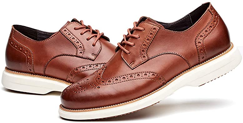 LAOKS Mens Hybrid Brogue Oxford, Lace-up Wingtip Dress Shoes_RRspace_Business