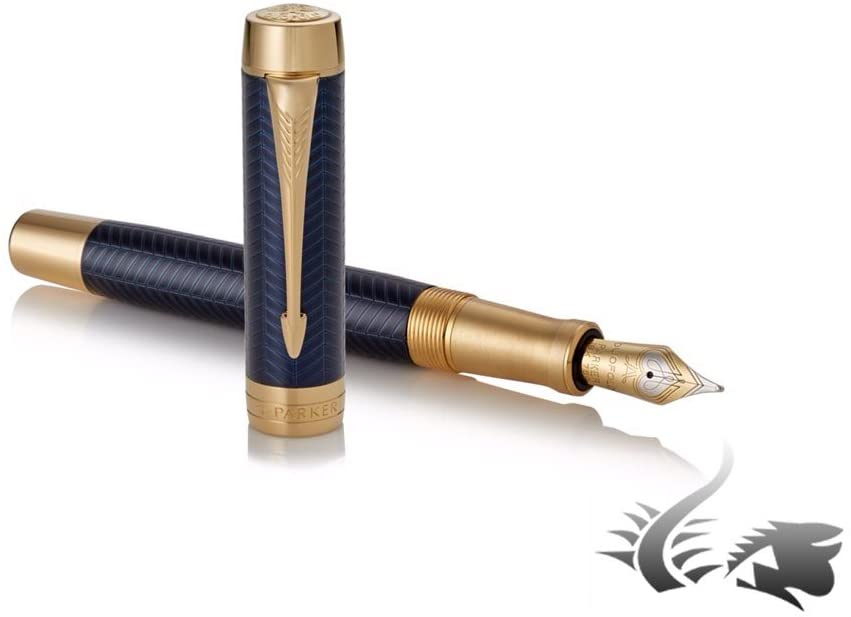 Parker Duofold Centennial Fountain pen, Prestige Blue Chevron_best luxury pens